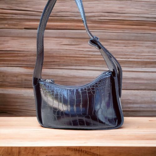 Kroko Desenli Baget Model El ve Omuz Çantası