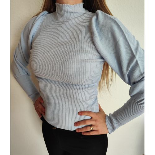 Boğazlı Kendiden Desenli Standart Beden Triko Kazak