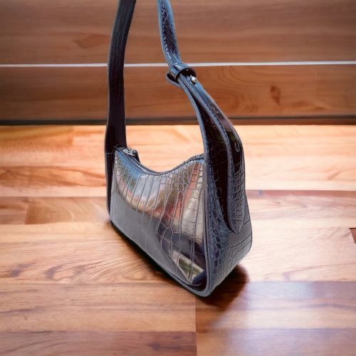 Kroko Desenli Baget Model El ve Omuz Çantası