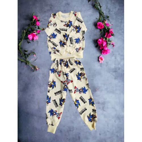 Dijital Karakter Baskili Cepsiz Pijama Takimlar ( Sonic )