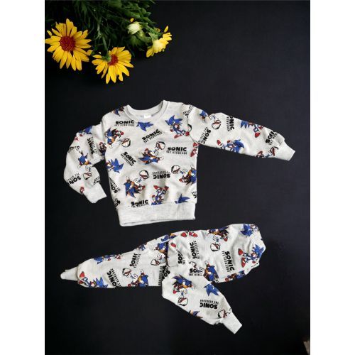 Dijital Karakter Baskili Cepsiz Pijama Takimlar...