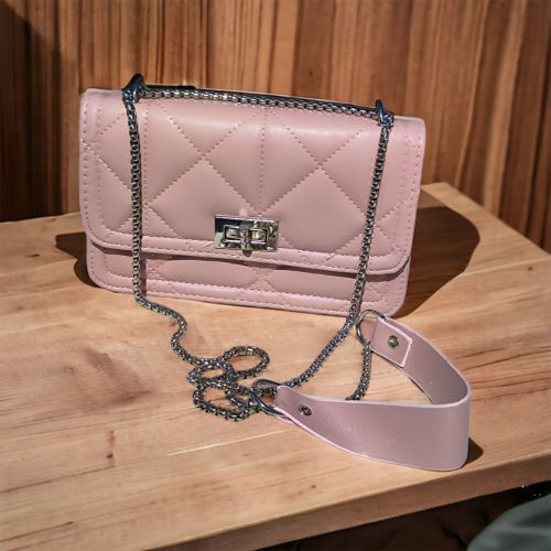 Zincirli Baklava Desenli El ve Omuz Çantası