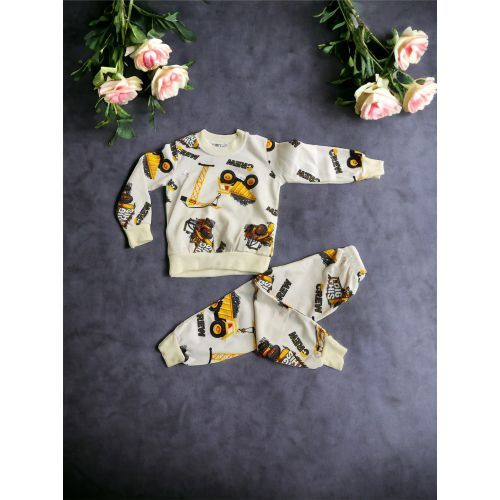 Dijital Karakter Baskili Cepsiz Pijama Takimlar...