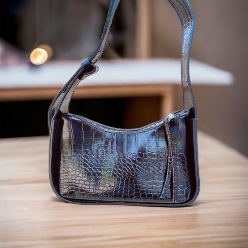 Kroko Desenli Baget Model El ve Omuz Çantası