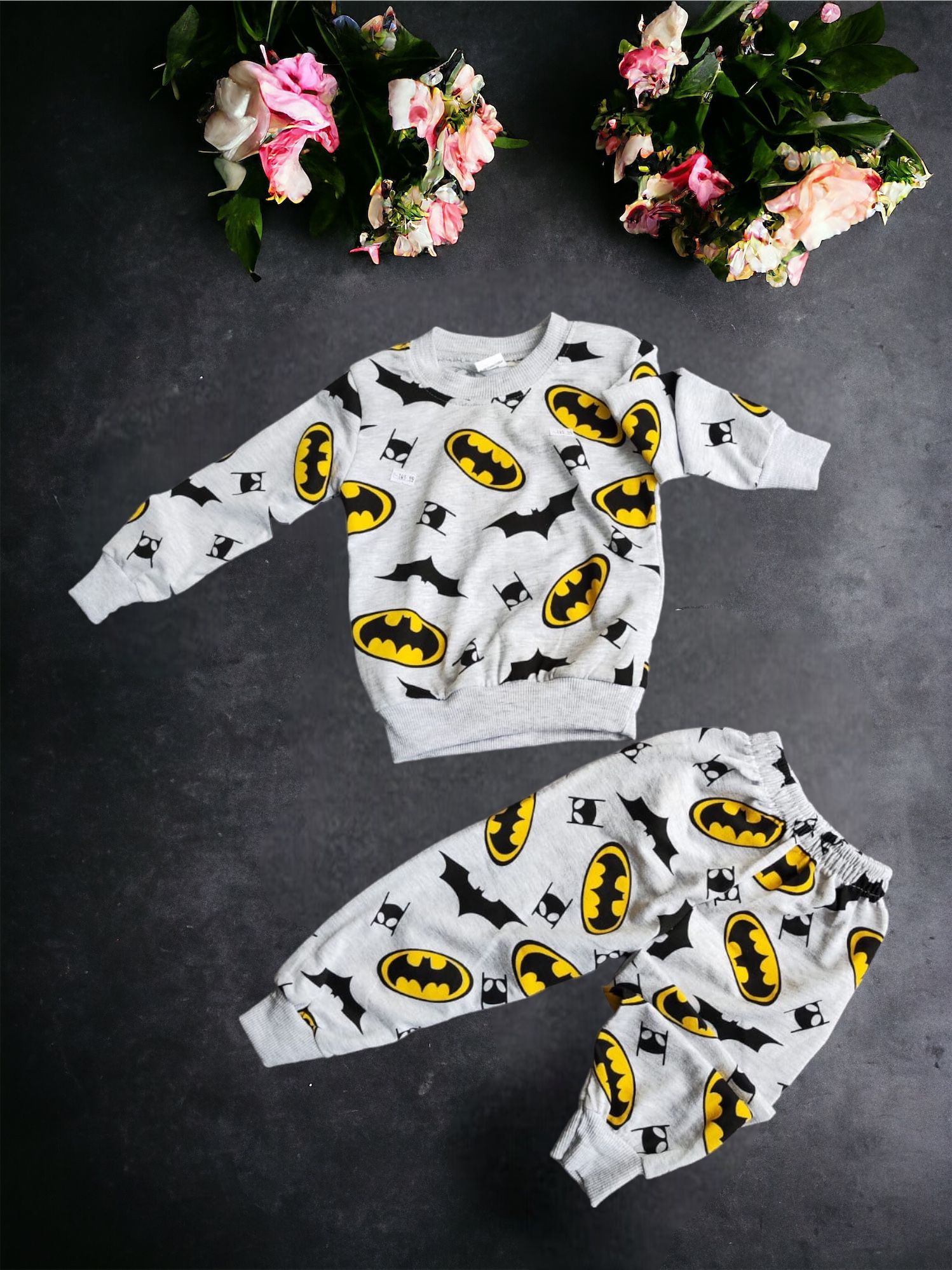 Dijital Karakter Baskili Cepsiz Pijama Takimlar ( Batman )